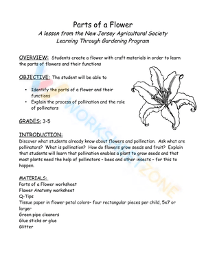 Parts of a flower - New Jersey