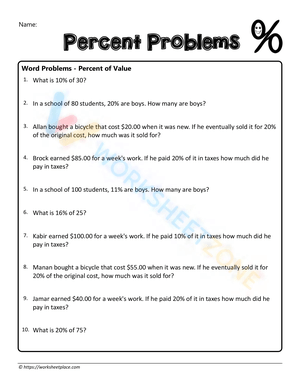 Percent problem 10