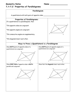 Master Properties of Parallelograms 