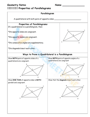 Master Properties of Parallelograms 
