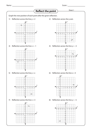 Reflection of a Point: Printable Grade 8 Worksheet