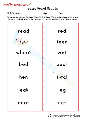 Short and Long E vowels