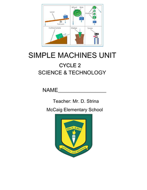 Printable Simple Machines Unit | Grade 2 Science