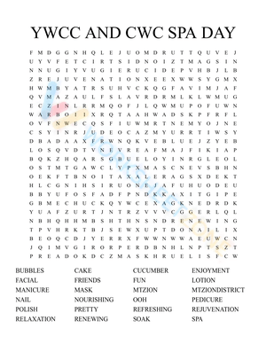 spa party word search 3