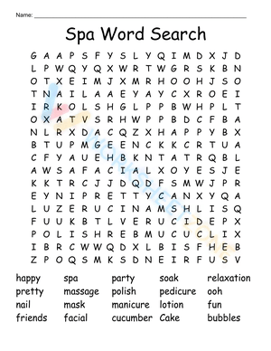 spa party word search 7