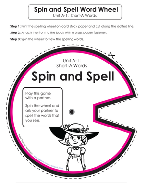 Short-A Spelling Wheel | Grade 1 Printable Activity