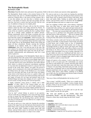 The Hydrophobic Skunk Reading Worksheet | Ready Grade 8