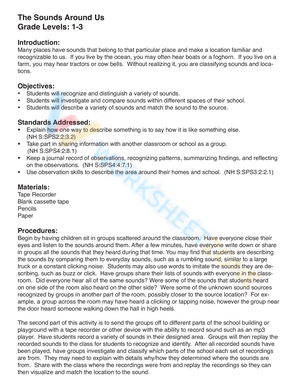 The Sounds Around Us