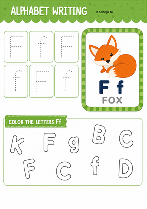 Printable Letter F Tracing Worksheet | Kindergarten ELA