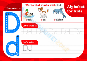 Trace and write letter D