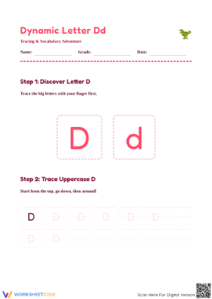Trace the Letter D Worksheet | Essential Grade K Phonics