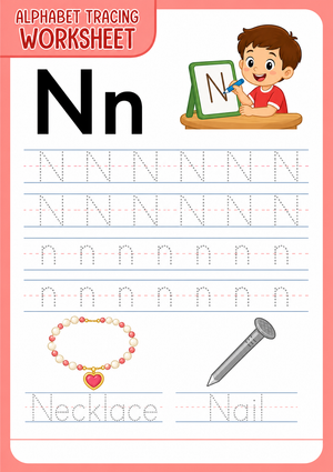 Printable Letter N Tracing Worksheet | Kindergarten ELA