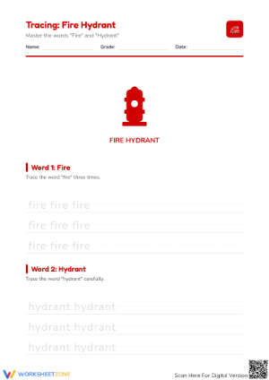 Fire Hydrant Tracing Worksheet | Essential Grade K-1 Phonics