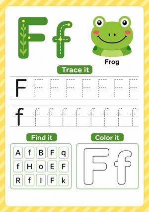 Printable Letter F Worksheet | Grade K Phonics