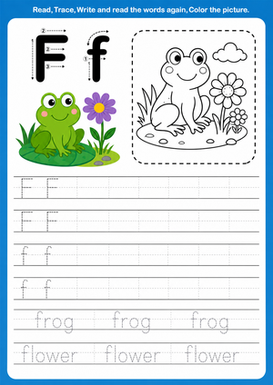 Printable Letter F Tracing Worksheet | Kindergarten ELA