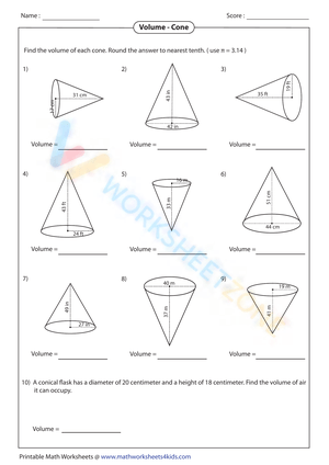 Volume of a Cone 3