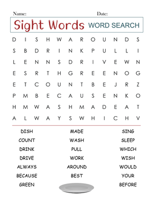 Grade 2 Sight Words — Printable No-Prep Worksheet