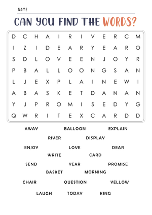 Grade 2 Word Search — Printable No-Prep Worksheet