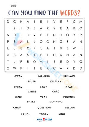 word search 2nd grade 4
