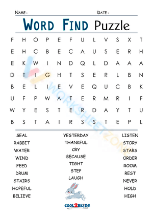 Grade 2 Word Search — Printable No-Prep Worksheet