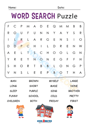 word search 2nd grade 8
