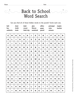 Grade 3 Back to School Vocabulary — Printable Worksheet