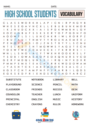 word search for high schoolers 8