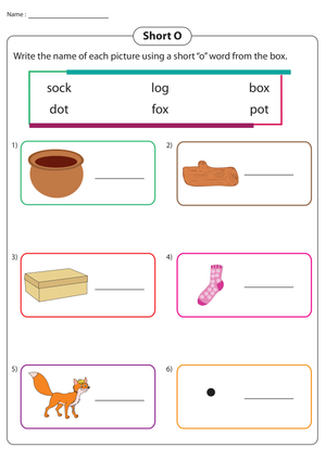 Grade 1 Short O Words — Printable No-Prep Worksheet