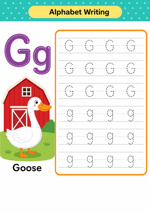 Essential Letter G Writing Worksheet | Kindergarten Phonics