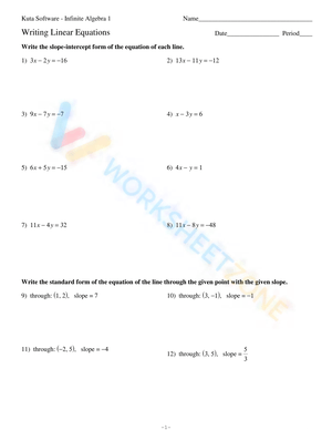 Writing Linear Equations