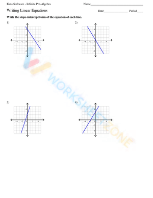 Practice Writing Linear Equations with this Worksheet