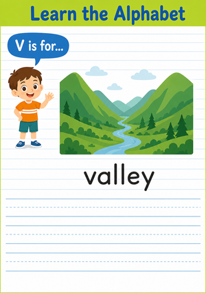 Grade K Letter V Sound — Printable No-Prep Worksheet
