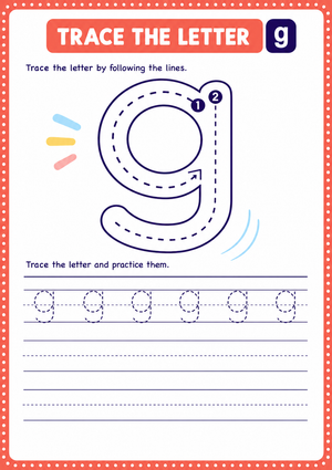 Printable Letter G Tracing Worksheet | Kindergarten ELA