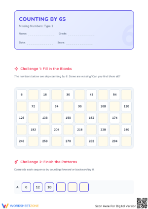 Counting by 6s Worksheet | Essential Grade 2 Math Practice