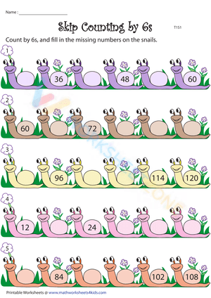 Counting by 6s | Missing Numbers | Type 1