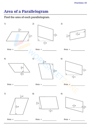Find the Area of Parallelograms with Fractions