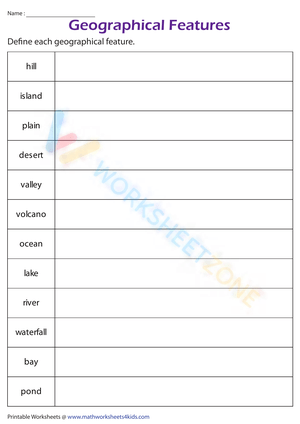 Geographic Features | Vocabulary