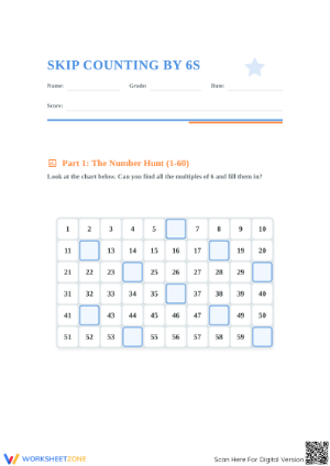 Essential Skip Counting by 6s Worksheet | Grade 2 Math