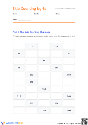 Skip Counting by 6s Worksheet | Essential Grade 2 Math