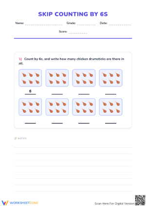 Essential Skip Counting by 6s Worksheet | Grade 2 Math