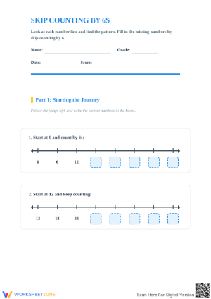 Skip Counting by 6s Worksheet | Grade 2 Essential Math