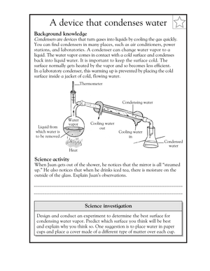 Condensation Science Worksheet