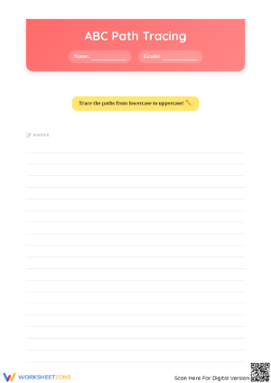 ABC Path Tracing Worksheet | Essential Grade K-2 Writing