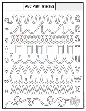 Printable ABC Path Tracing Worksheet for Kindergarten