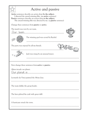 Grade 8 Active and Passive Voice — Printable Worksheet