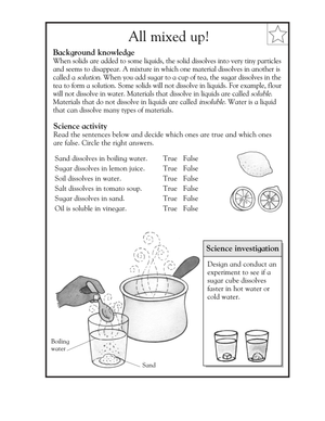 Solubility Science Worksheet