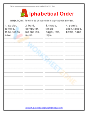 Alphabetical Order 3