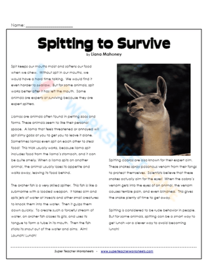 reading worksheets for 5th graders 2