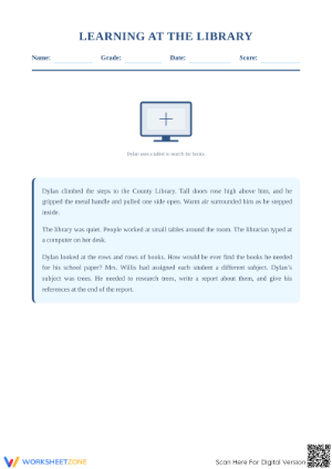 Grade 3 Reading Comprehension — Printable No-Prep Worksheet