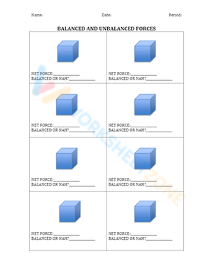 Practice Identifying Balanced and Unbalanced Forces